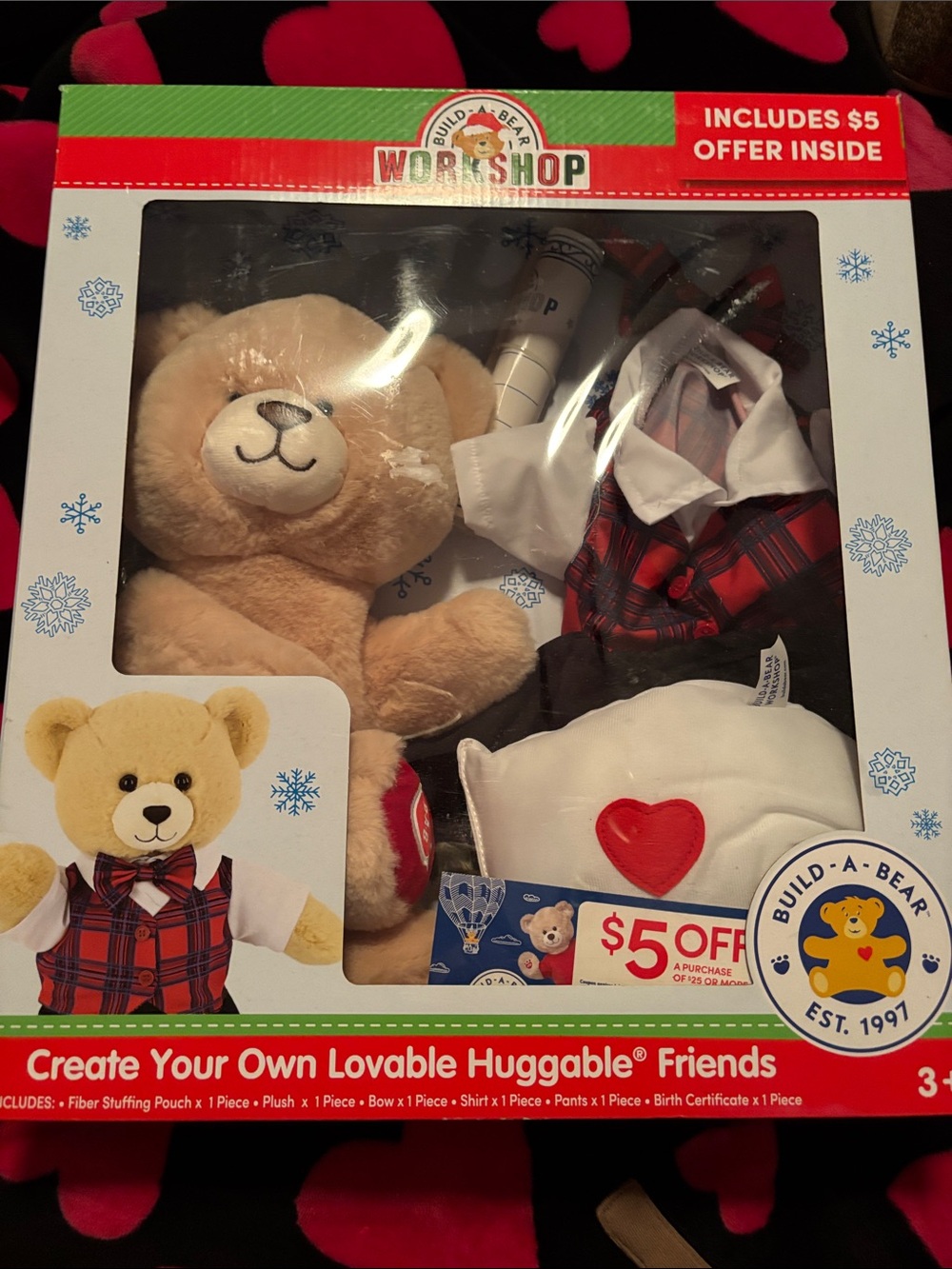 Build-A-Bear Workshop Plaid Outfit Teddy Bear Set BNIB‎ A00517